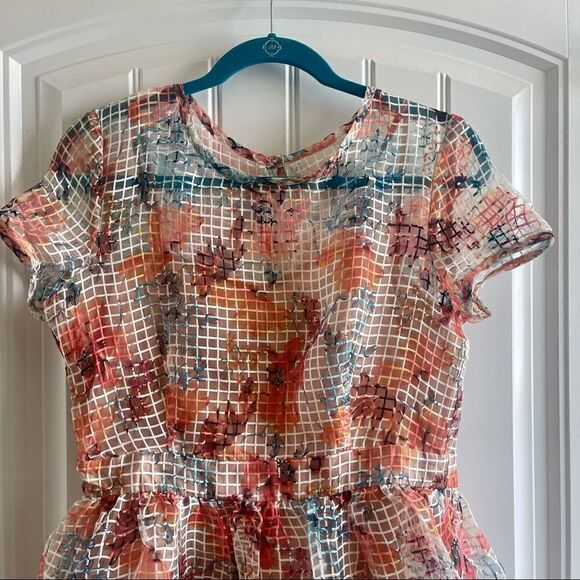 Danny & Nicole Orange Floral Print Fit & Flare Midi Dress; SZ 10;Great Condition - Picture 5 of 12
